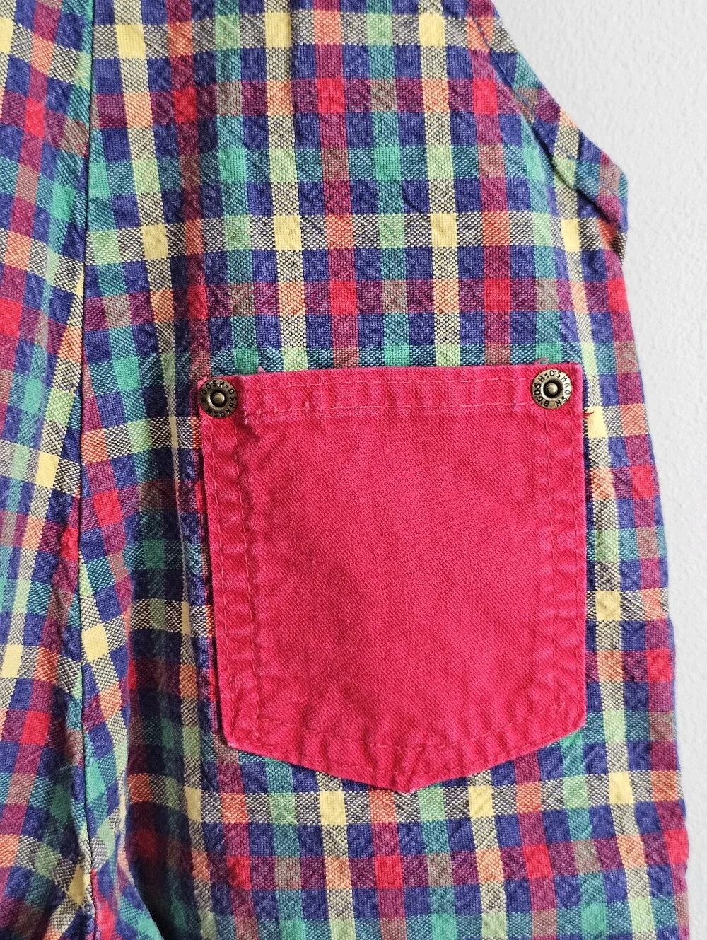 Vintage 80s/90s OshKosh B’Gosh Vestbak Plaid Overalls Toddler 18M Made In USA